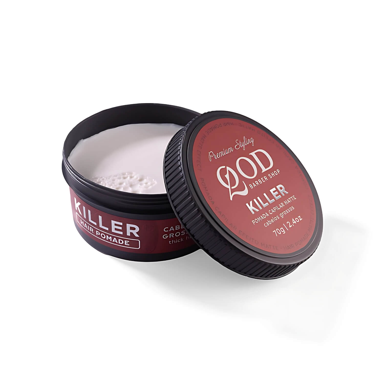 Kit 2 Unidades: Pomada Modeladora QOD Killer Alta Fixação Efeito Matte 70g — QOD BARBER SHOP