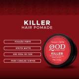 Kit 2 Unidades: Pomada Modeladora QOD Killer Alta Fixação Efeito Matte 70g — QOD BARBER SHOP