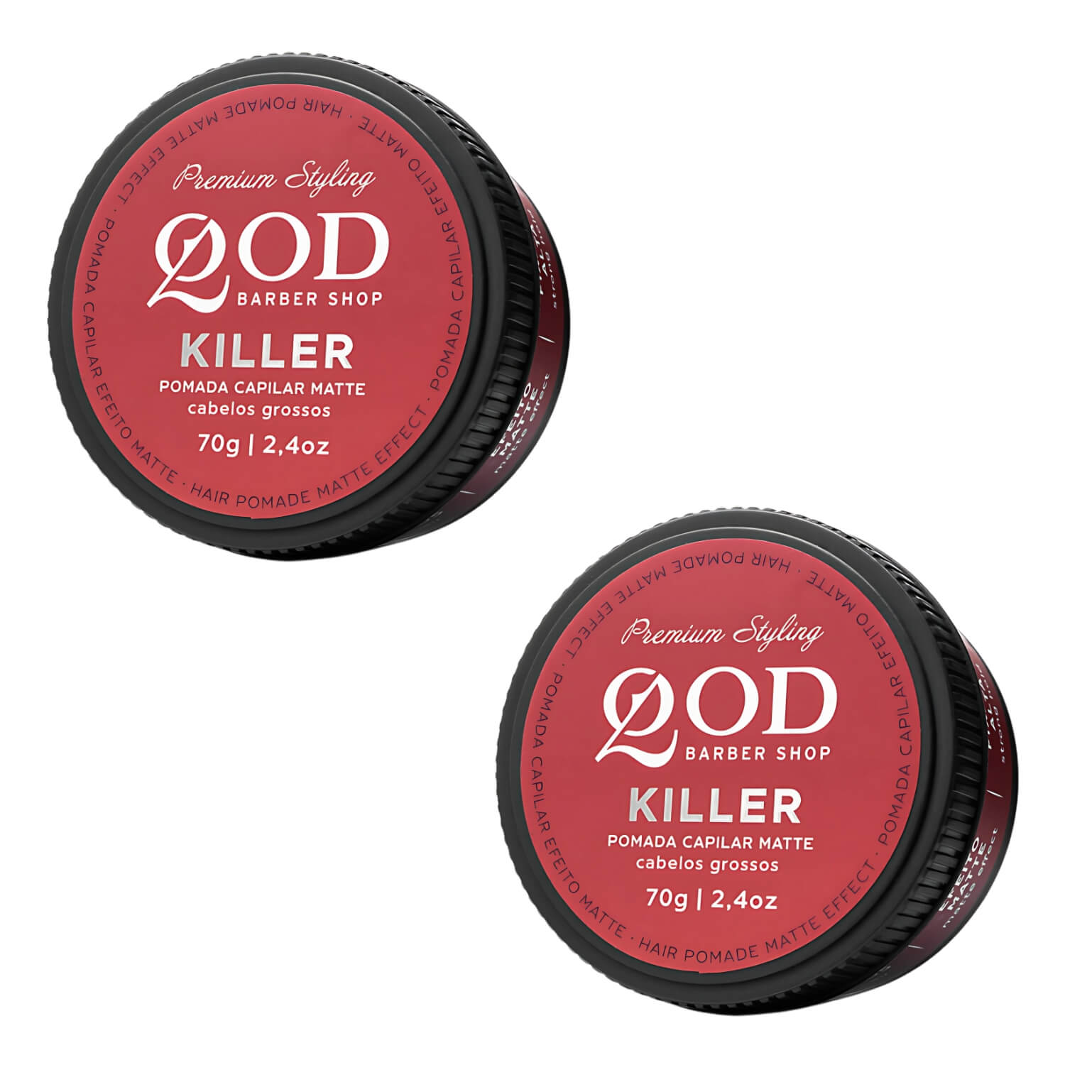 Kit 2 Unidades: Pomada Modeladora QOD Killer Alta Fixação Efeito Matte 70g — QOD BARBER SHOP