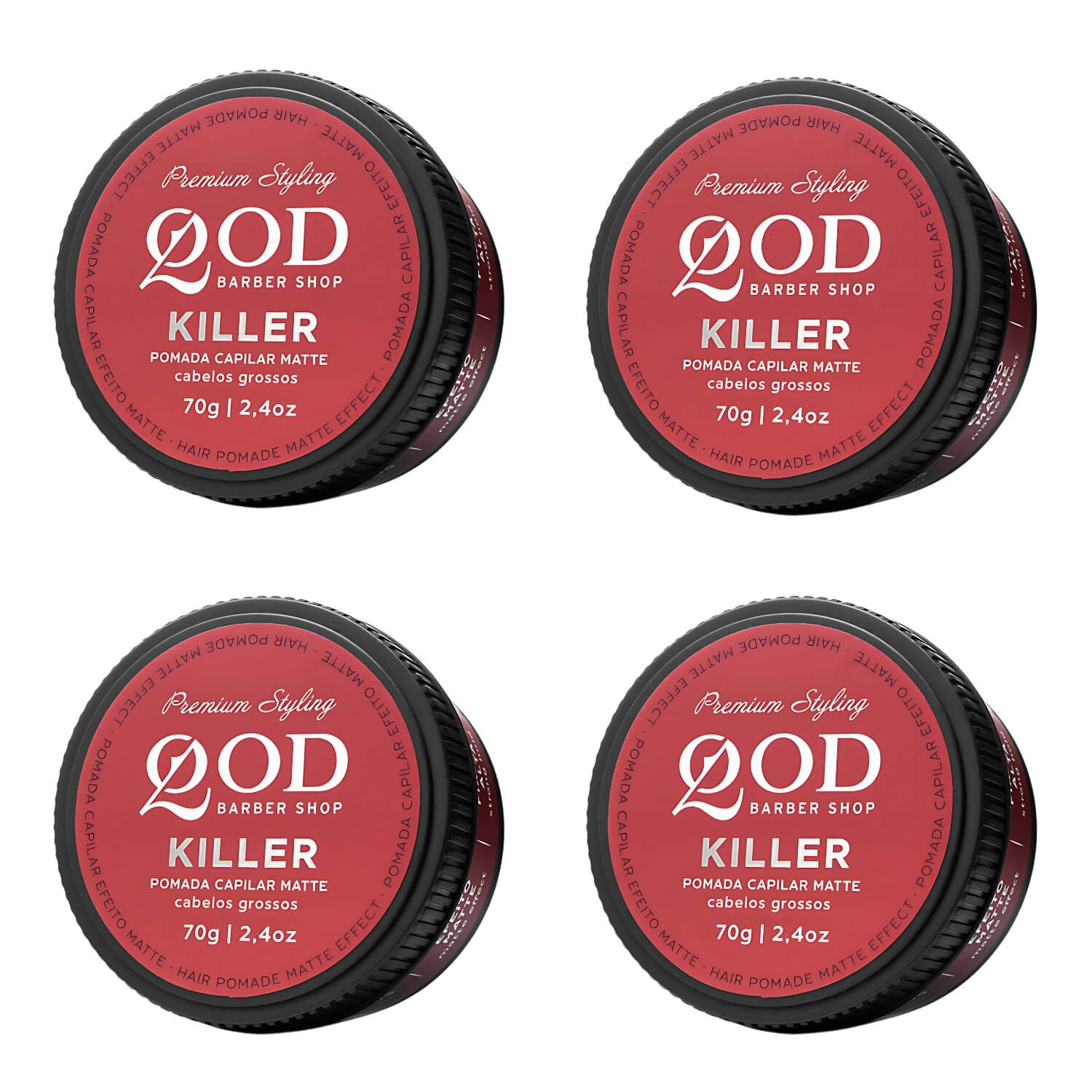 Pomada Modeladora QOD Killer Alta Fixação 70g Kit 4 Unidades — QOD BARBER SHOP