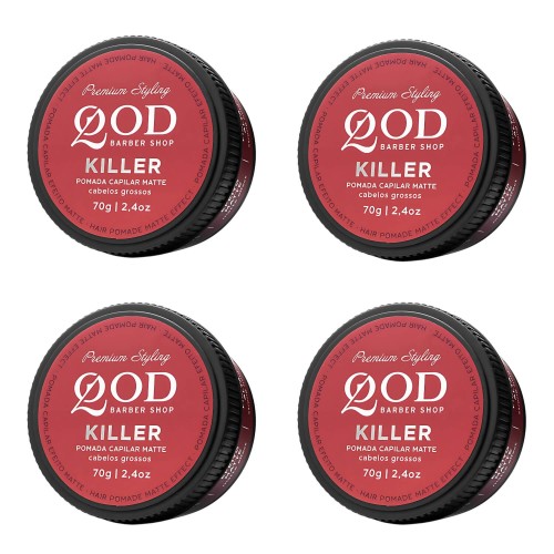Pomada Modeladora QOD Killer Alta Fixação 70g Kit 4 Unidades Pomada Modeladora QOD Killer Alta Fixação 70g Kit 4 Unidades