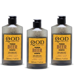 Kit 3 Unidades: Shampoo para Cabelo QOD Beer Encorpador (3x 220ml) Kit 3 Unidades: Shampoo para Cabelo QOD Beer Encorpador (3x 220ml)