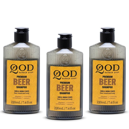 Kit 3 Unidades: Shampoo para Cabelo QOD Beer Encorpador (3x 220ml) Kit 3 Unidades: Shampoo para Cabelo QOD Beer Encorpador (3x 220ml)