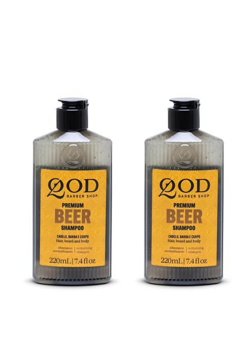 Kit 2 Unidades: Shampoo para Barba e Cabelo QOD Premium Beer 220ml — QOD BARBER SHOP