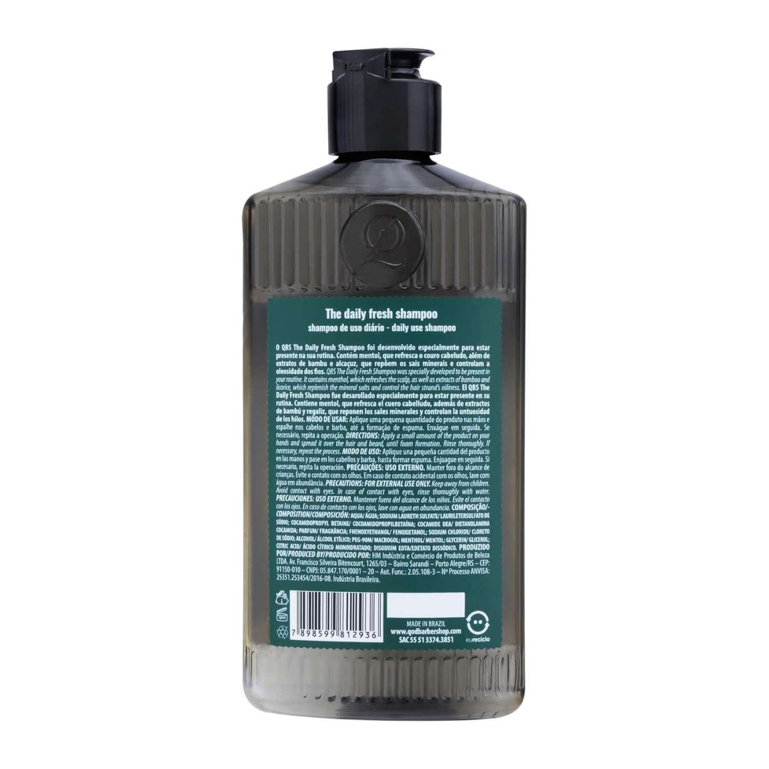 Shampoo QOD Barber Shop The Daily Fresh Cabelos Oleosos 220ml — QOD BARBER SHOP