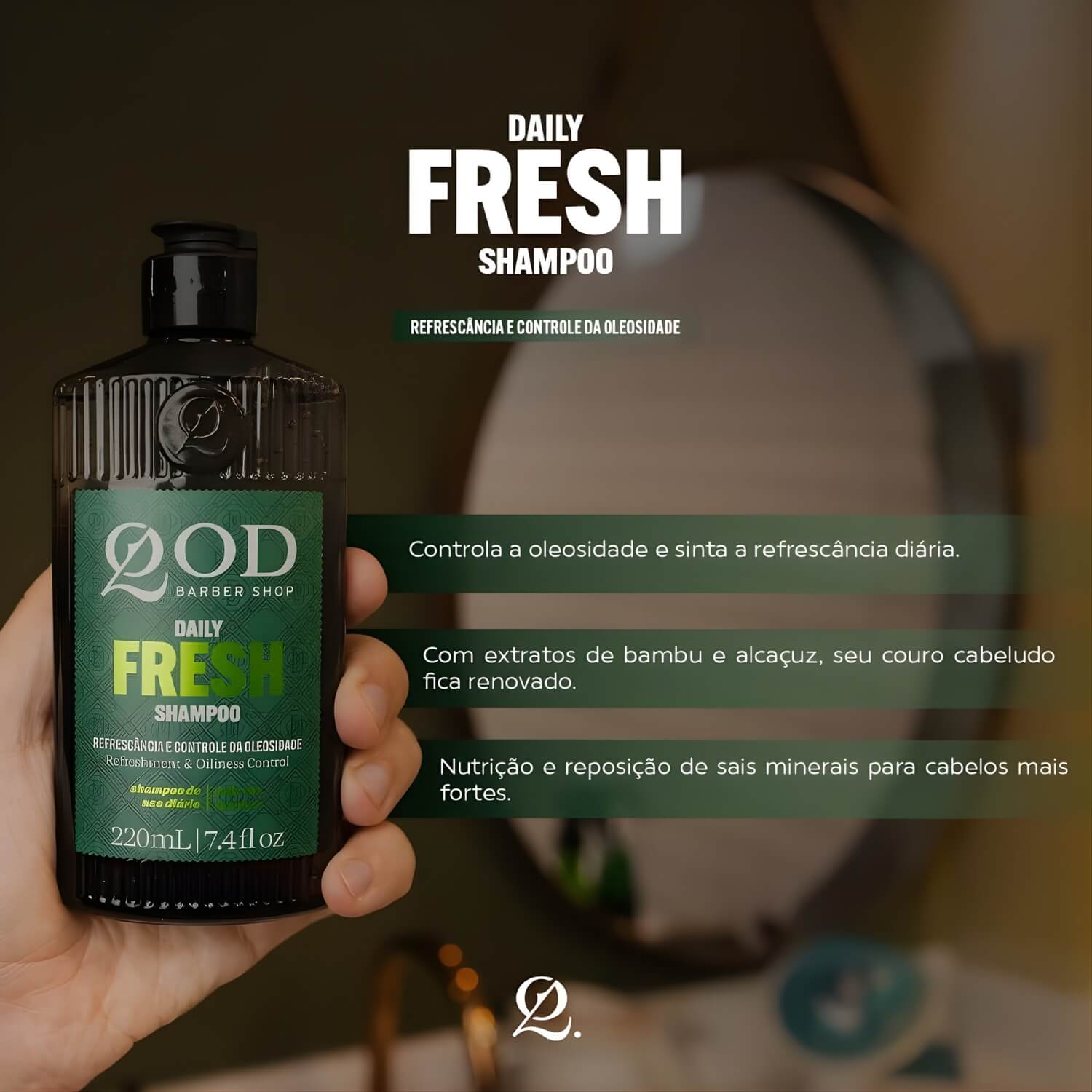 Kit QOD Alta Performance: 2 Shampoos Daily Fresh + Gel Fixador N.5 200g — QOD BARBER SHOP