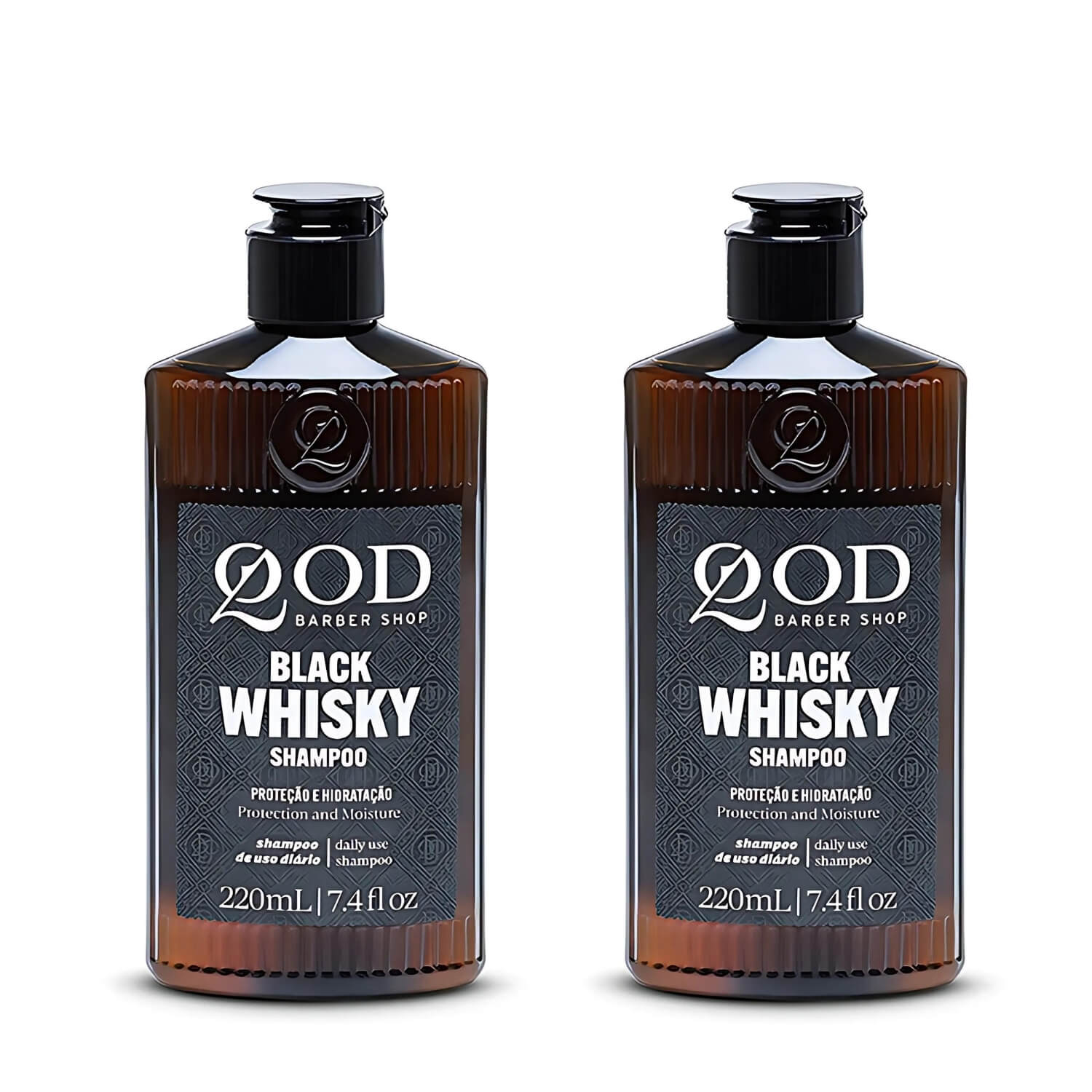 Kit 2 Unidades: Shampoo 2 em 1 QOD Whiskey Cabelo e Barba (2x 220ml) — QOD BARBER SHOP