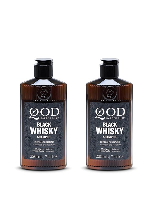 Kit 2 Unidades: Shampoo 2 em 1 QOD Whiskey Cabelo e Barba (2x 220ml) — QOD BARBER SHOP