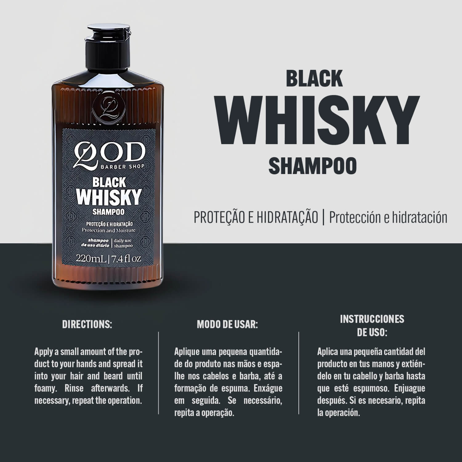 Kit Asseio e Força QOD: Shampoo Whiskey (220ml) e Balm Fortalecedor (100g) — QOD BARBER SHOP