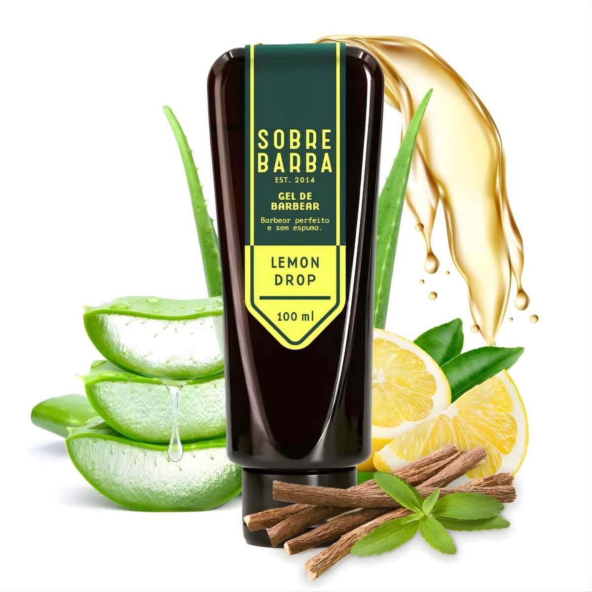 Gel de Barbear Transparente Sobrebarba Lemon Drop 100ml — SOBREBARBA