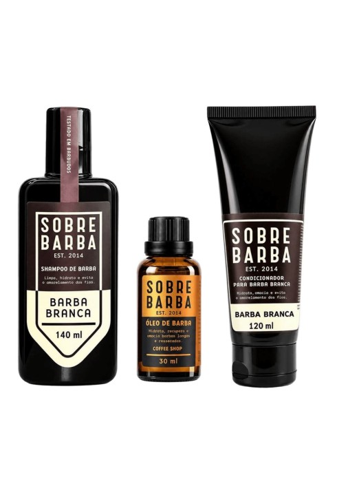 Kit Barba Branca Shampoo + Condicionador + Óleo Coffee Shop Sobrebarba — SOBREBARBA