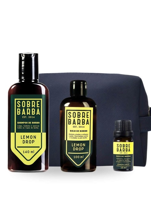 Kit de Barba Sobrebarba Lemon Drop com Necessaire Viagem — SOBREBARBA