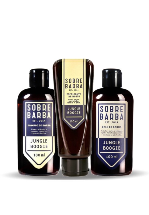 Kit de Barba Sobrebarba Jungle Boogie Esfolia e Hidrata — SOBREBARBA