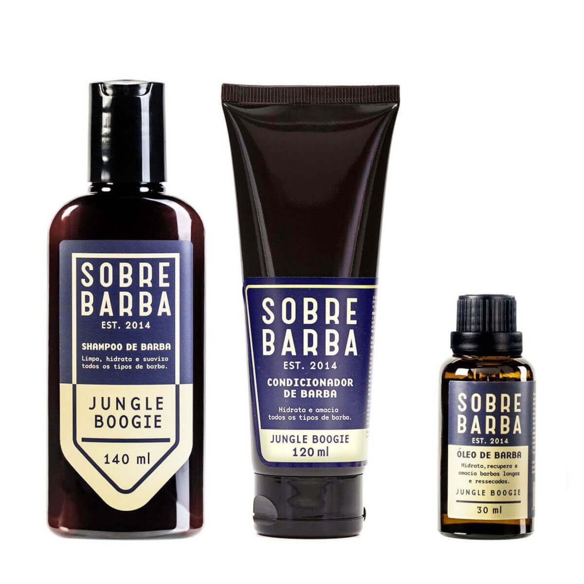 Kit para Barba Shampoo Condicionador Óleo Sobrebarba Jungle Boogie — SOBREBARBA