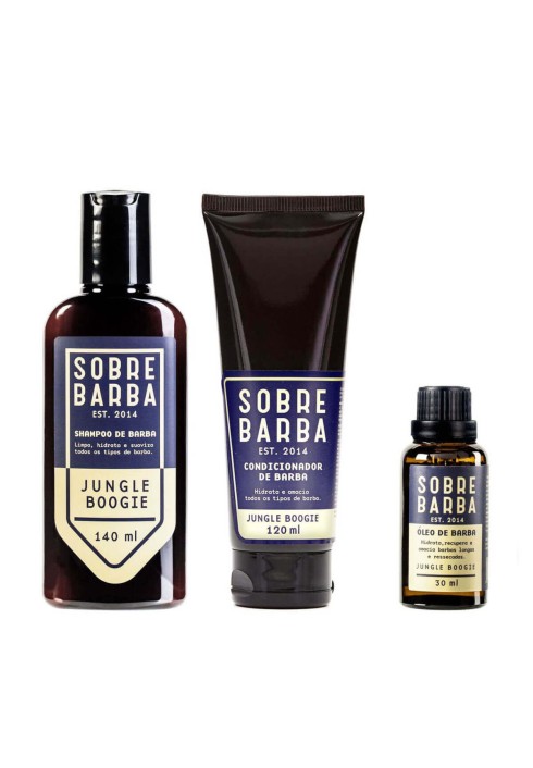 Kit para Barba Shampoo Condicionador Óleo Sobrebarba Jungle Boogie — SOBREBARBA