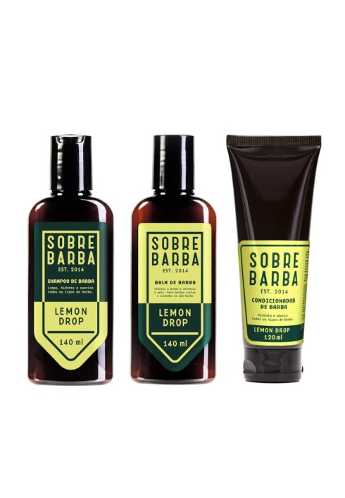 Kit Shampoo + Balm + Condicionador Sobrebarba Lemon Drop — SOBREBARBA