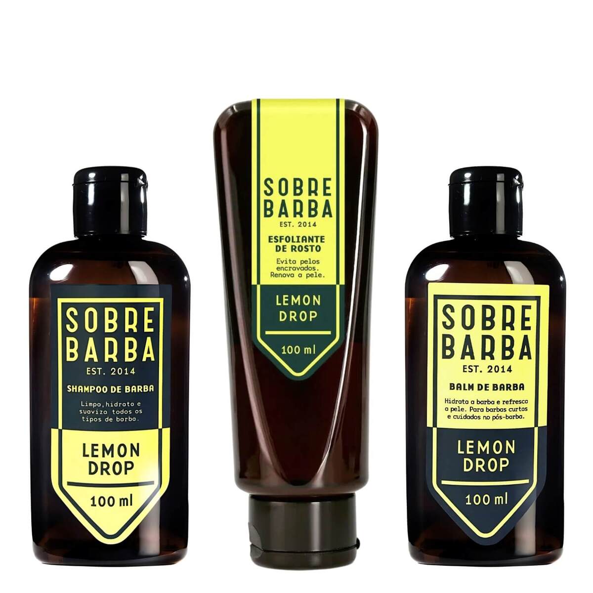 Kit Sobrebarba Lemon Drop Shampoo + Balm + Esfoliante para Barba — SOBREBARBA