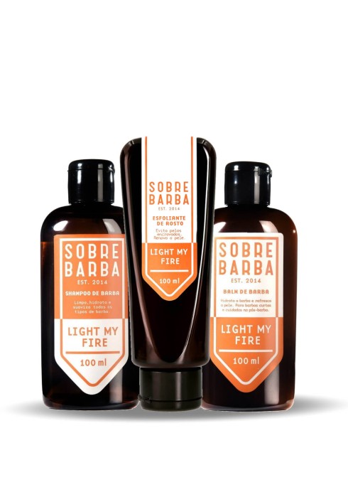 Kit para Barba Shampoo + Balm + Esfoliante Sobrebarba Light My Fire — SOBREBARBA