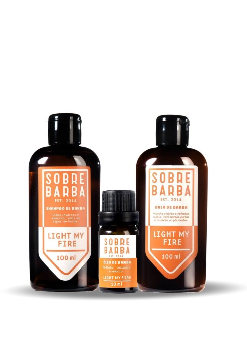 Kit Barba Shampoo + Balm + Óleo Sobrebarba Light My Fire — SOBREBARBA