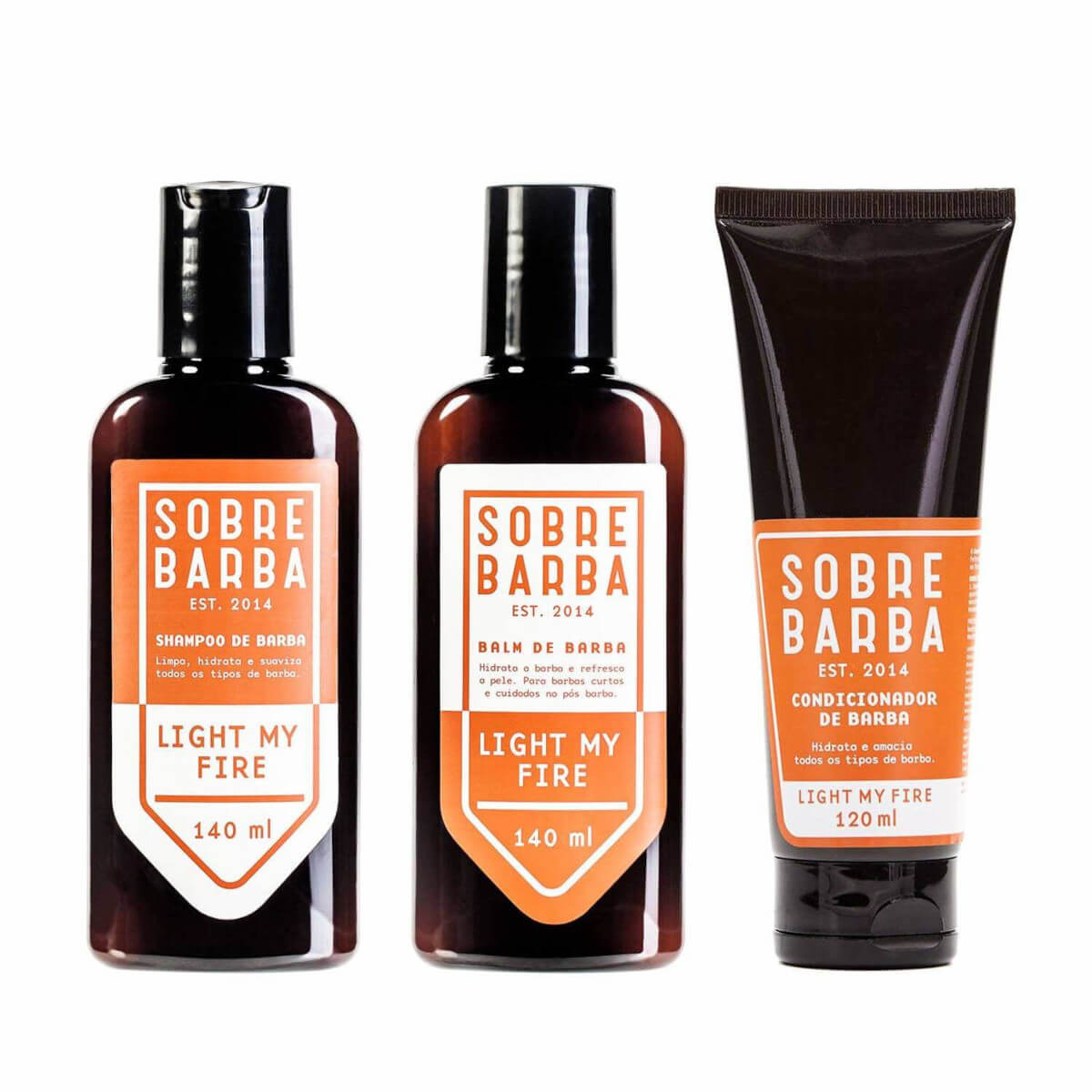 Kit Shampoo Balm Condicionador para Barba Sobrebarba Light My Fire — SOBREBARBA
