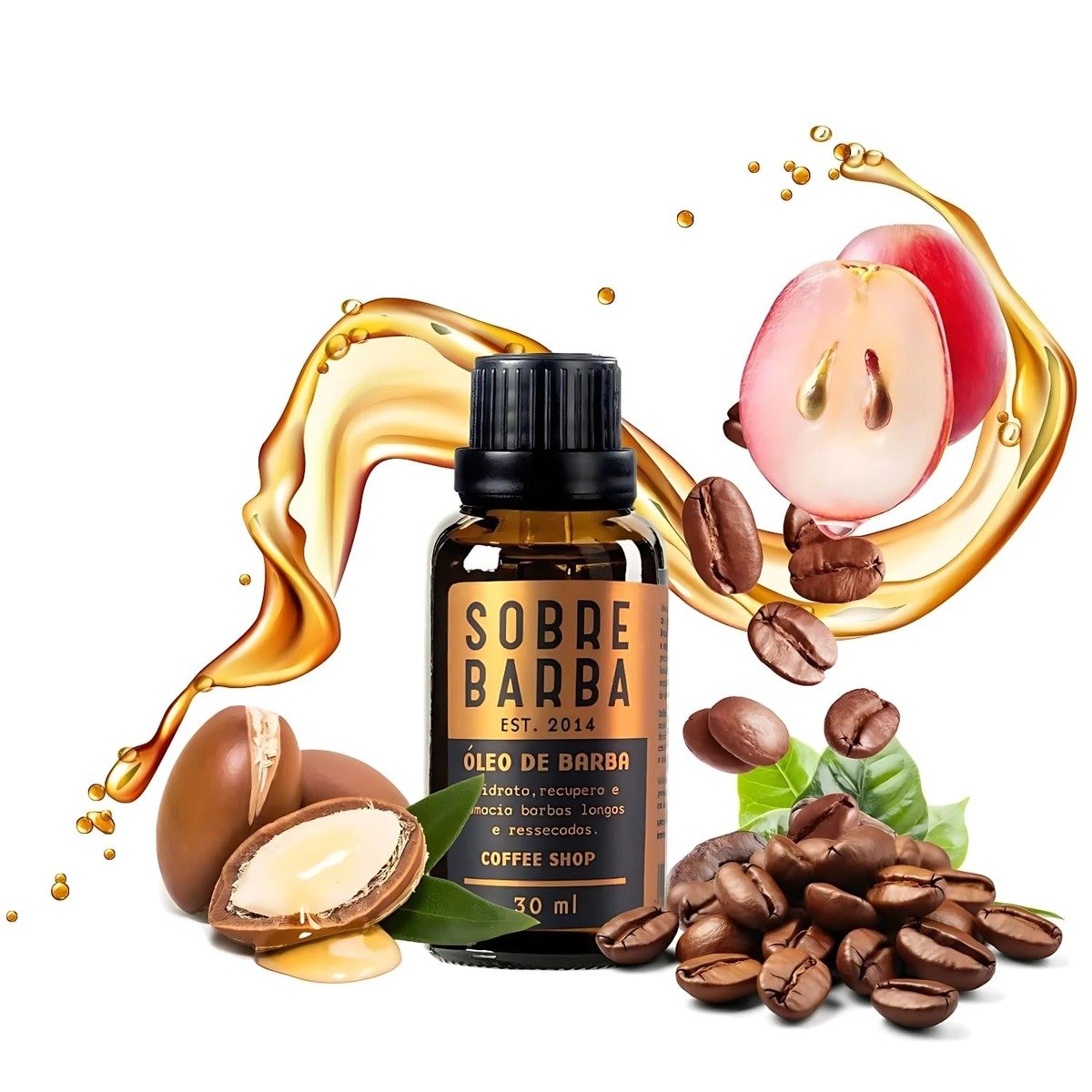 Óleo de Barba Sobrebarba Coffee Shop 30ml Nutre Sem Frizz — SOBREBARBA