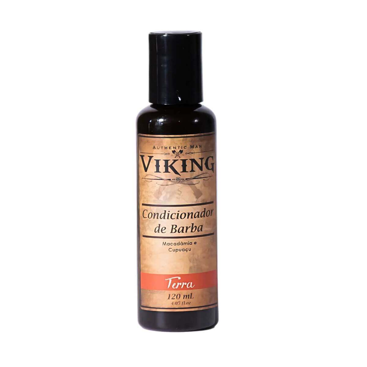 Kit com Necessaire Shampoo e Condicionador de Barba Viking Terra — VIKING