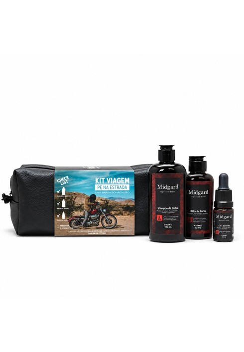Kit de Barba Viagem Viking Midgard Shampoo Balm e Óleo — VIKING