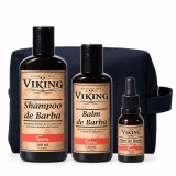 Kit de Barba Viking Terra Shampoo + Balm + Óleo + Necessaire — VIKING