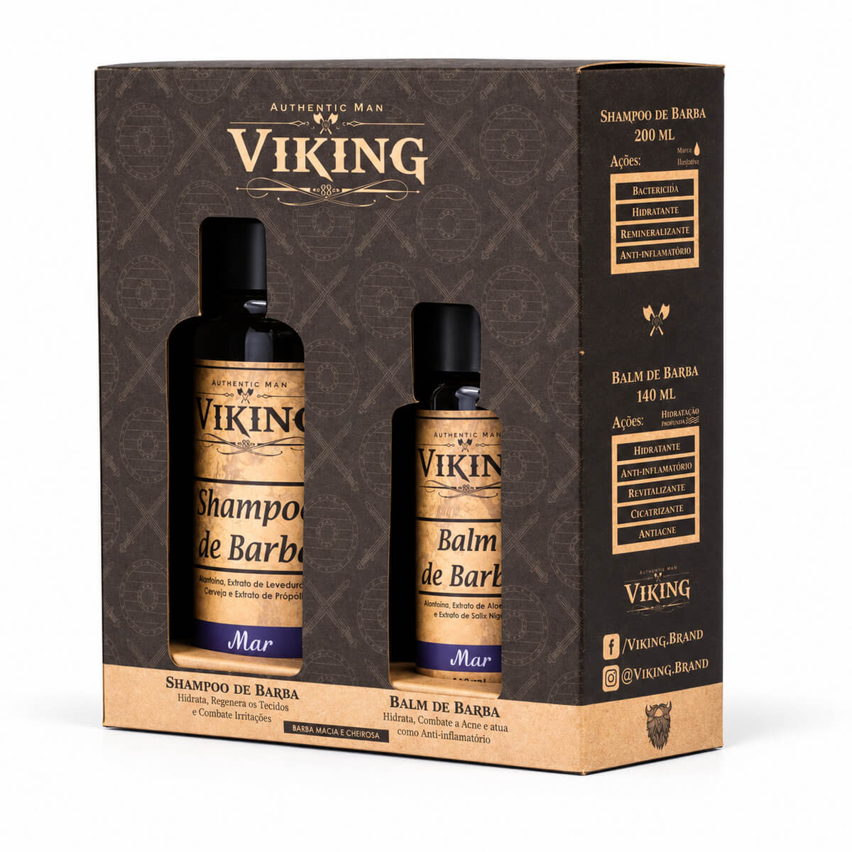 Kit para Barba - Shampoo e Balm Viking Mar — VIKING