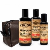 Kit de Barba Viking Terra Shampoo + Cond + Balm + Necessaire — VIKING