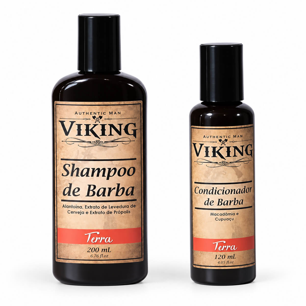 Kit de Barba Shampoo 200ml + Condicionador 120ml Viking Terra — VIKING
