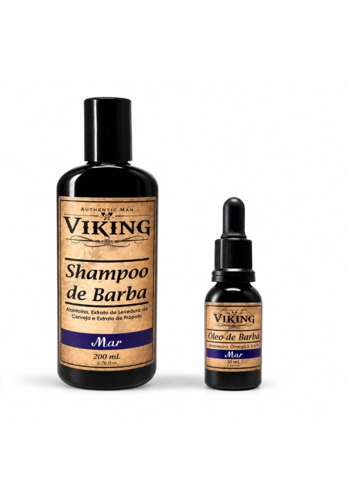 Kit para Barba Viking Mar Shampoo 200ml + Óleo 30ml — VIKING