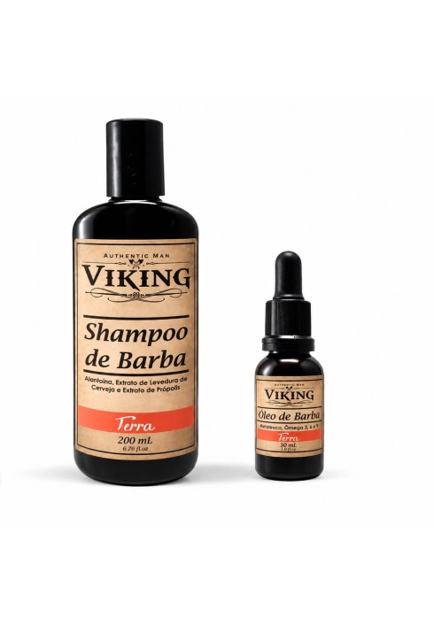 Kit para Barba Viking Terra Shampoo + Óleo Nutritivo — VIKING