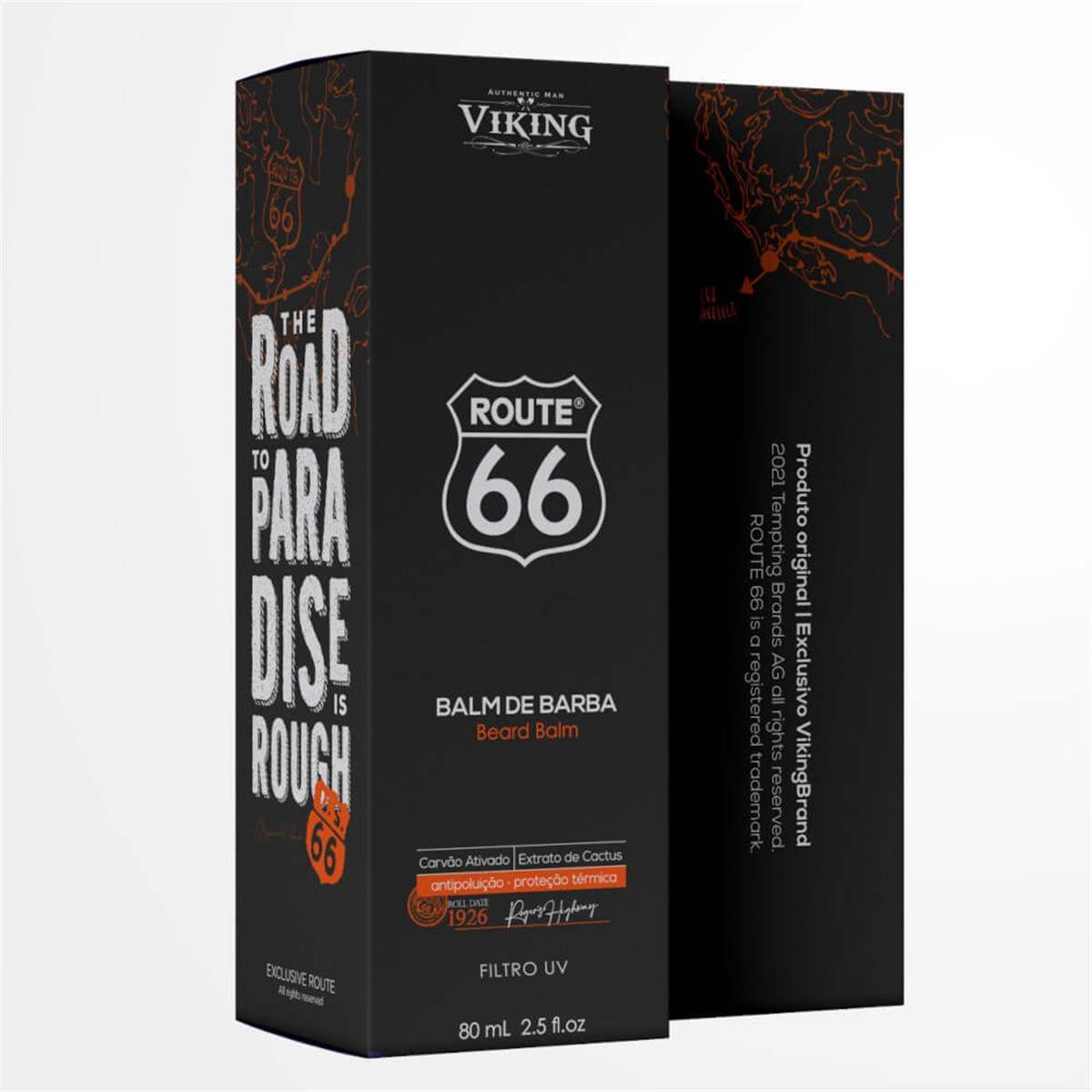 Balm para Barba Viking Route 66 80g Carvão Ativado — VIKING
