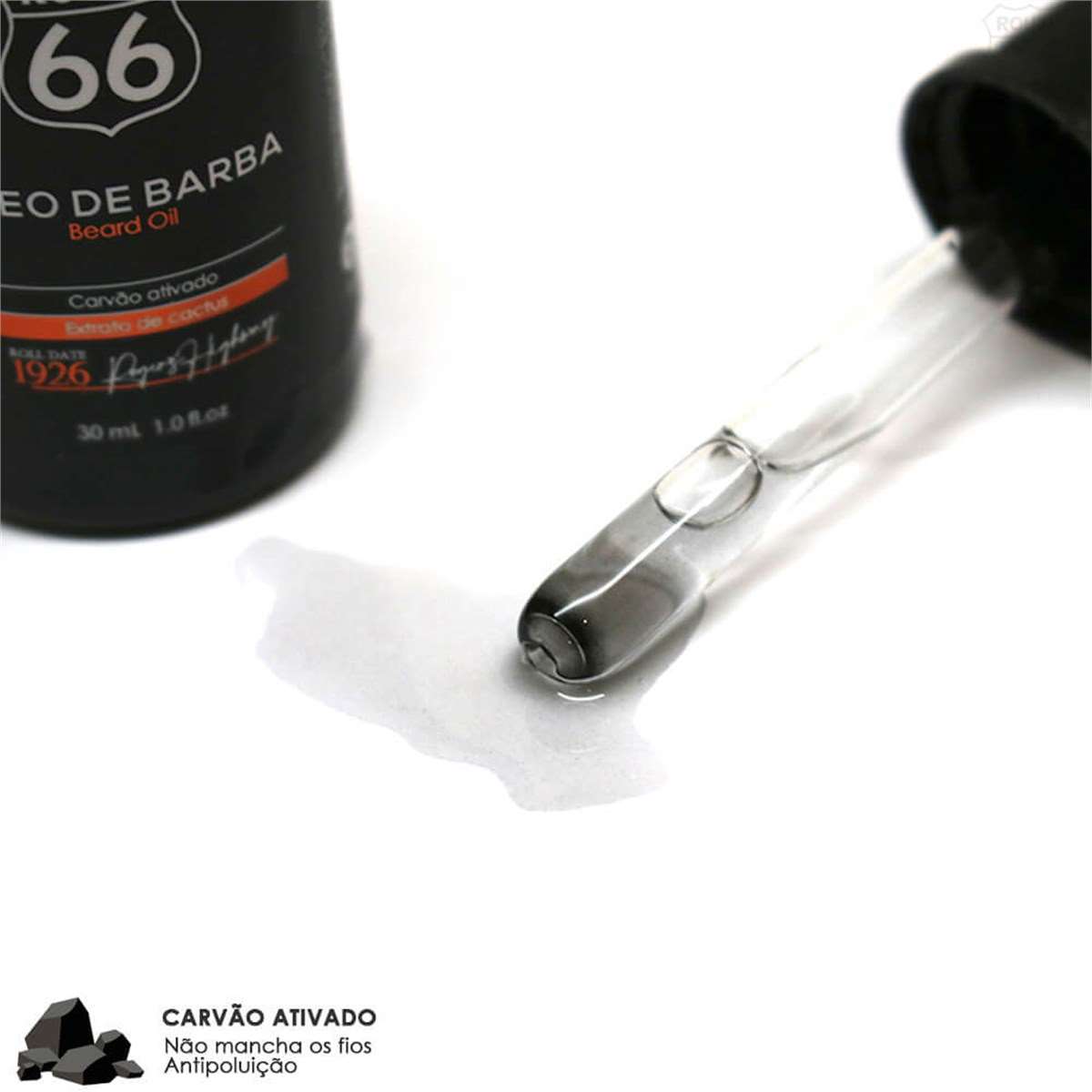 Óleo de Barba Viking Route 66 30ml com Carvão Ativado — VIKING