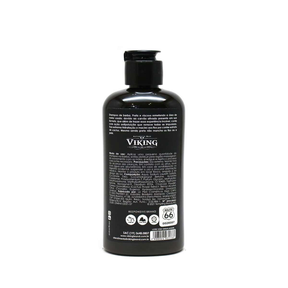 Shampoo para Barba Viking Route 66 250ml Carvão Ativado — VIKING