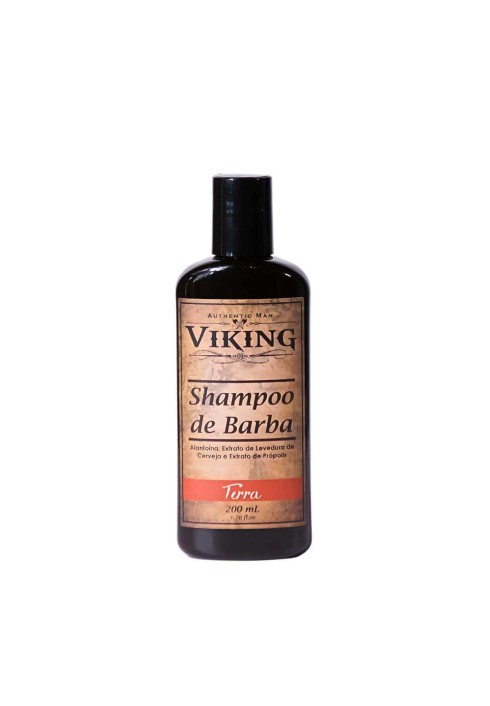 Shampoo de Barba Viking Terra 200ml Limpa Sem Ressecar